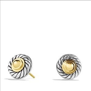 David Yurman cookie cable earrings silver and gold